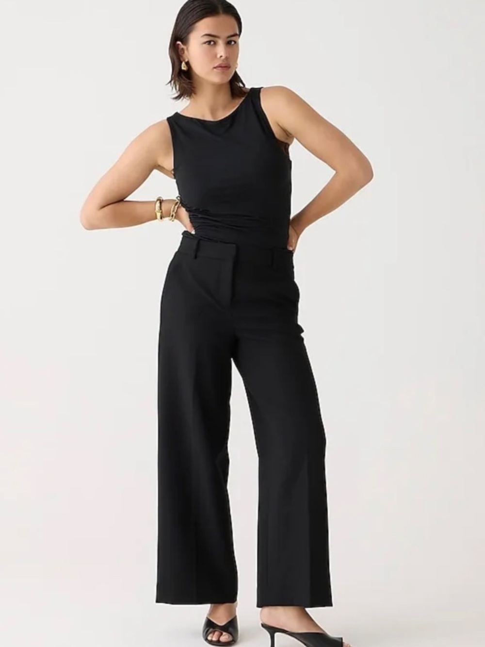 J.Crew Black Sydney Wide Leg Pants - 6